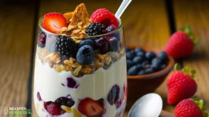 this image is showing the healthy greek yogurt parfait providing perfect diet plan for diabetic patients